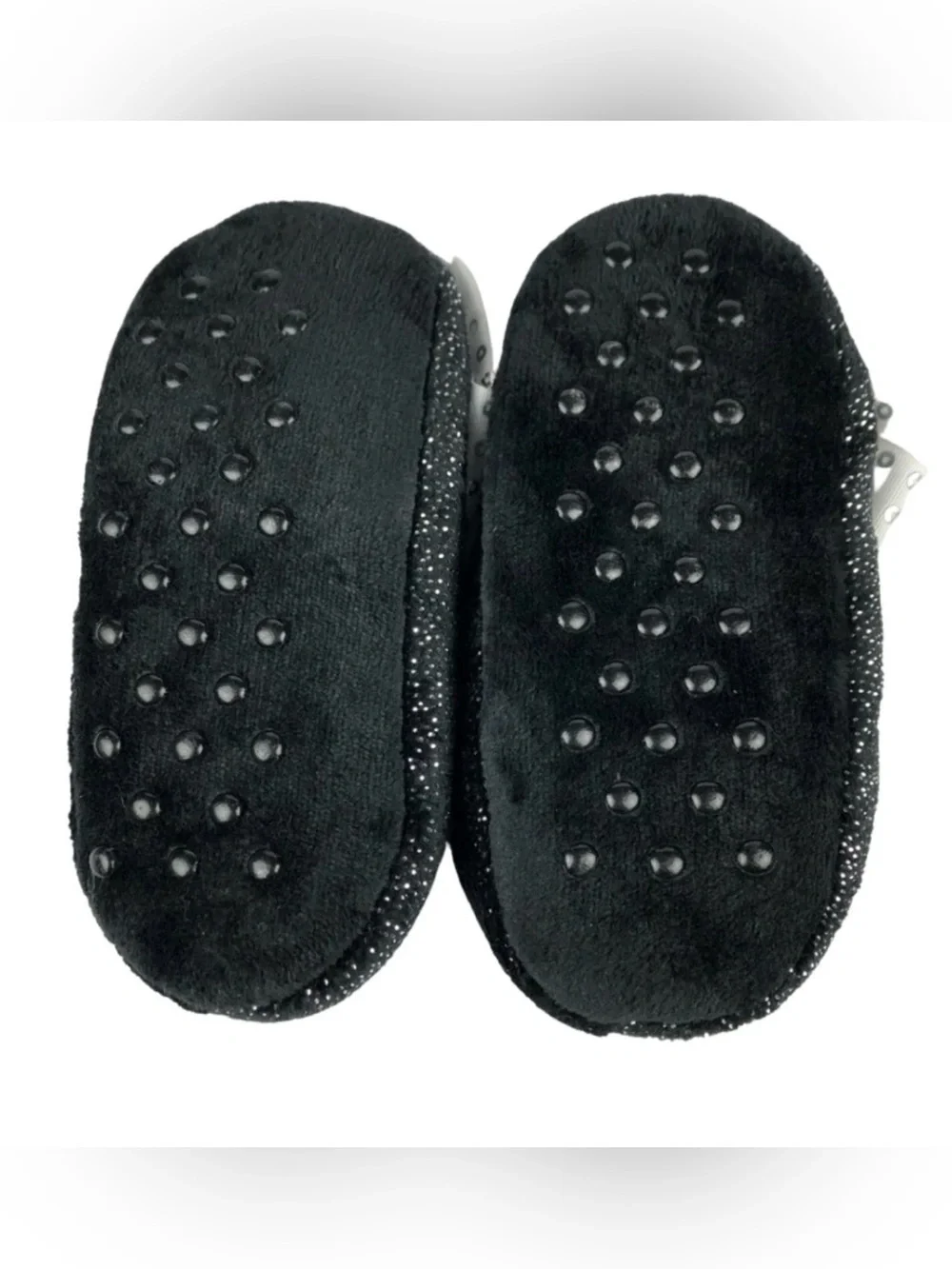 JoJo Siwa Girls Slipper Socks S M 8-13 Black Sparkle Bow Nickelodeon Cozy Fuzzy